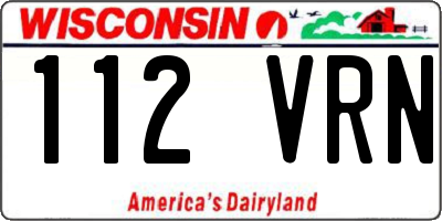 WI license plate 112VRN