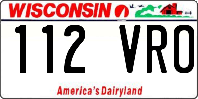 WI license plate 112VRO