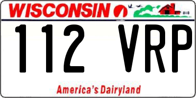 WI license plate 112VRP
