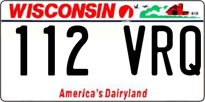WI license plate 112VRQ