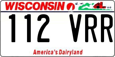 WI license plate 112VRR