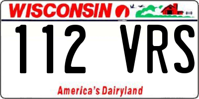 WI license plate 112VRS