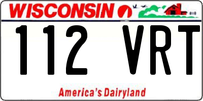 WI license plate 112VRT