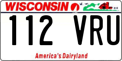 WI license plate 112VRU