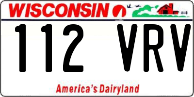 WI license plate 112VRV