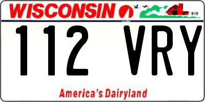 WI license plate 112VRY