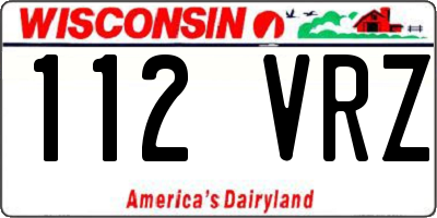 WI license plate 112VRZ