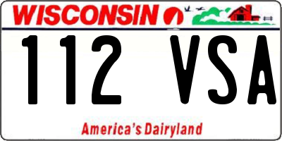 WI license plate 112VSA