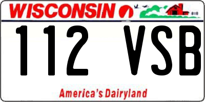 WI license plate 112VSB