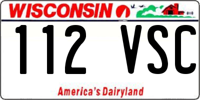 WI license plate 112VSC