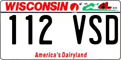 WI license plate 112VSD