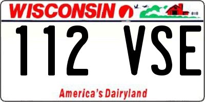 WI license plate 112VSE