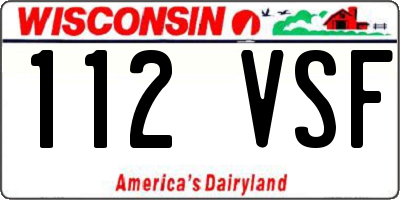 WI license plate 112VSF