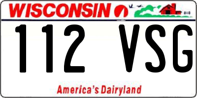 WI license plate 112VSG