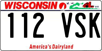 WI license plate 112VSK