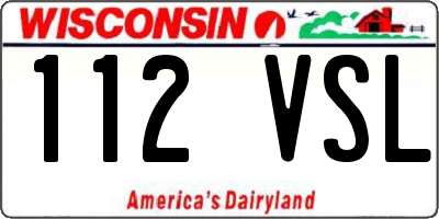 WI license plate 112VSL
