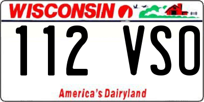 WI license plate 112VSO
