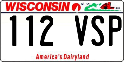 WI license plate 112VSP