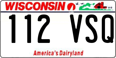 WI license plate 112VSQ