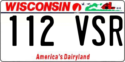 WI license plate 112VSR