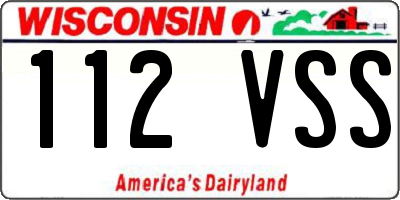 WI license plate 112VSS