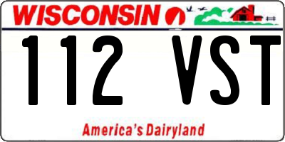WI license plate 112VST