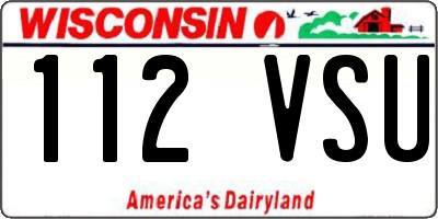 WI license plate 112VSU
