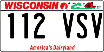 WI license plate 112VSV