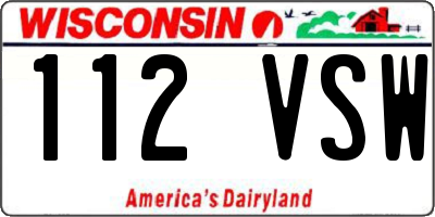 WI license plate 112VSW