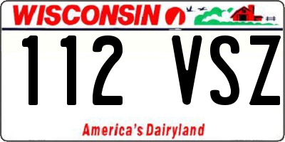 WI license plate 112VSZ