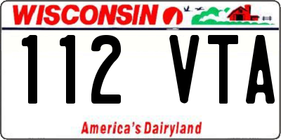 WI license plate 112VTA