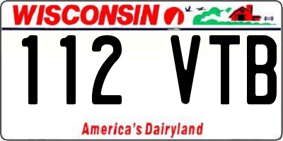WI license plate 112VTB