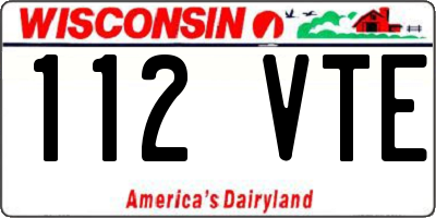 WI license plate 112VTE