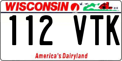 WI license plate 112VTK