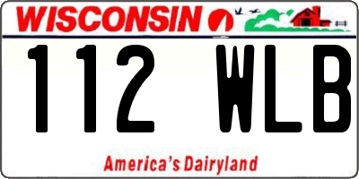 WI license plate 112WLB