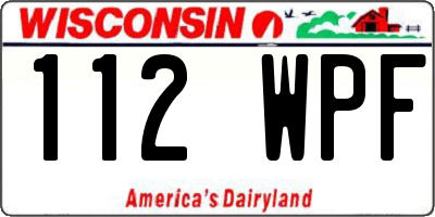 WI license plate 112WPF