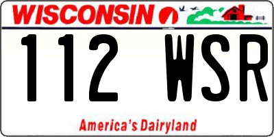 WI license plate 112WSR