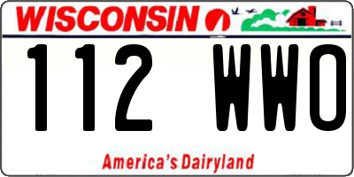 WI license plate 112WWO