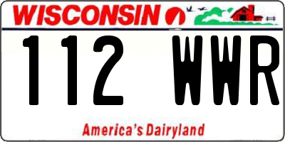 WI license plate 112WWR