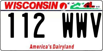 WI license plate 112WWV