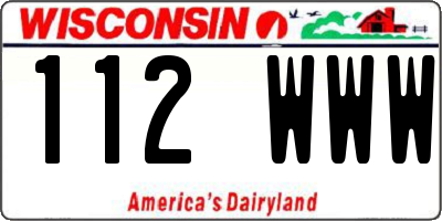 WI license plate 112WWW