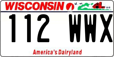 WI license plate 112WWX