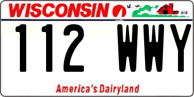 WI license plate 112WWY