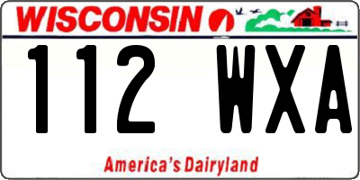 WI license plate 112WXA