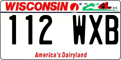 WI license plate 112WXB