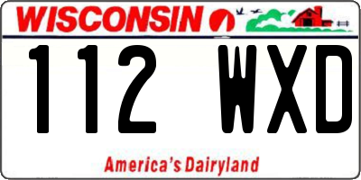WI license plate 112WXD