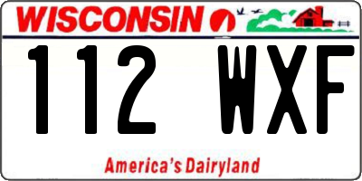 WI license plate 112WXF