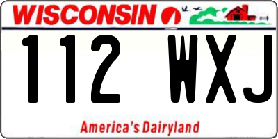 WI license plate 112WXJ