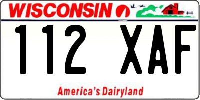 WI license plate 112XAF