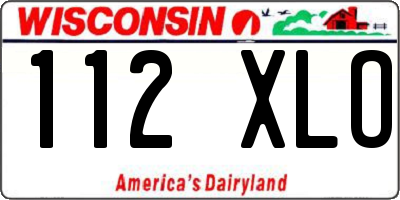 WI license plate 112XLO